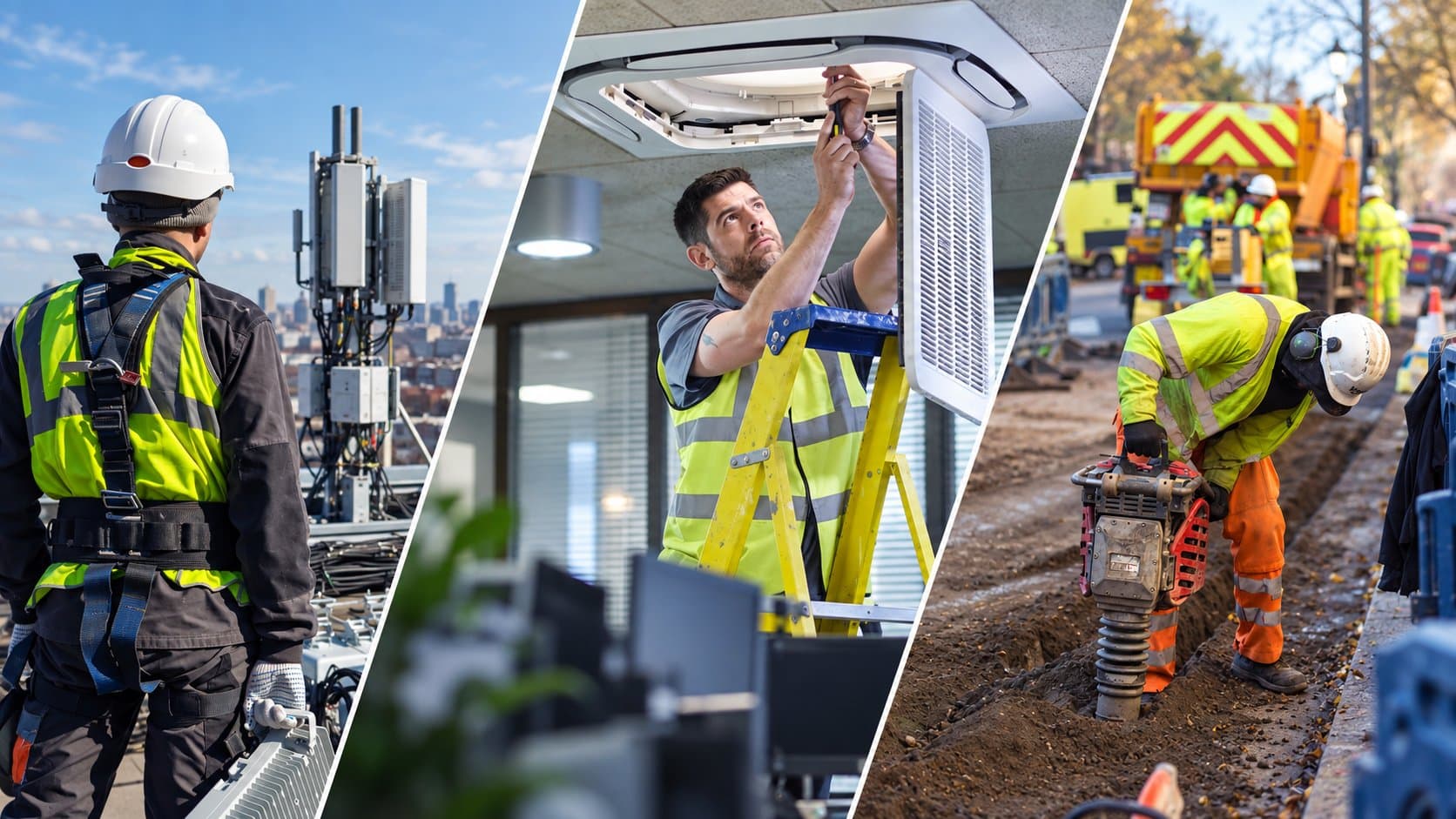 Construction work under CDM 2015: rooftop telecoms, office services maintenance and street excavation