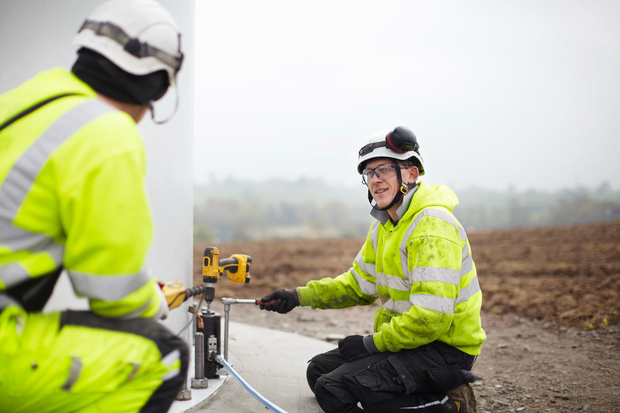Construction workers carrying out work on site under CDM 2015
